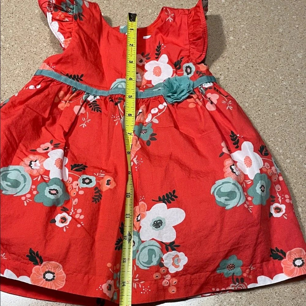 Gymboree Vibrant Red and Teal Floral Dress